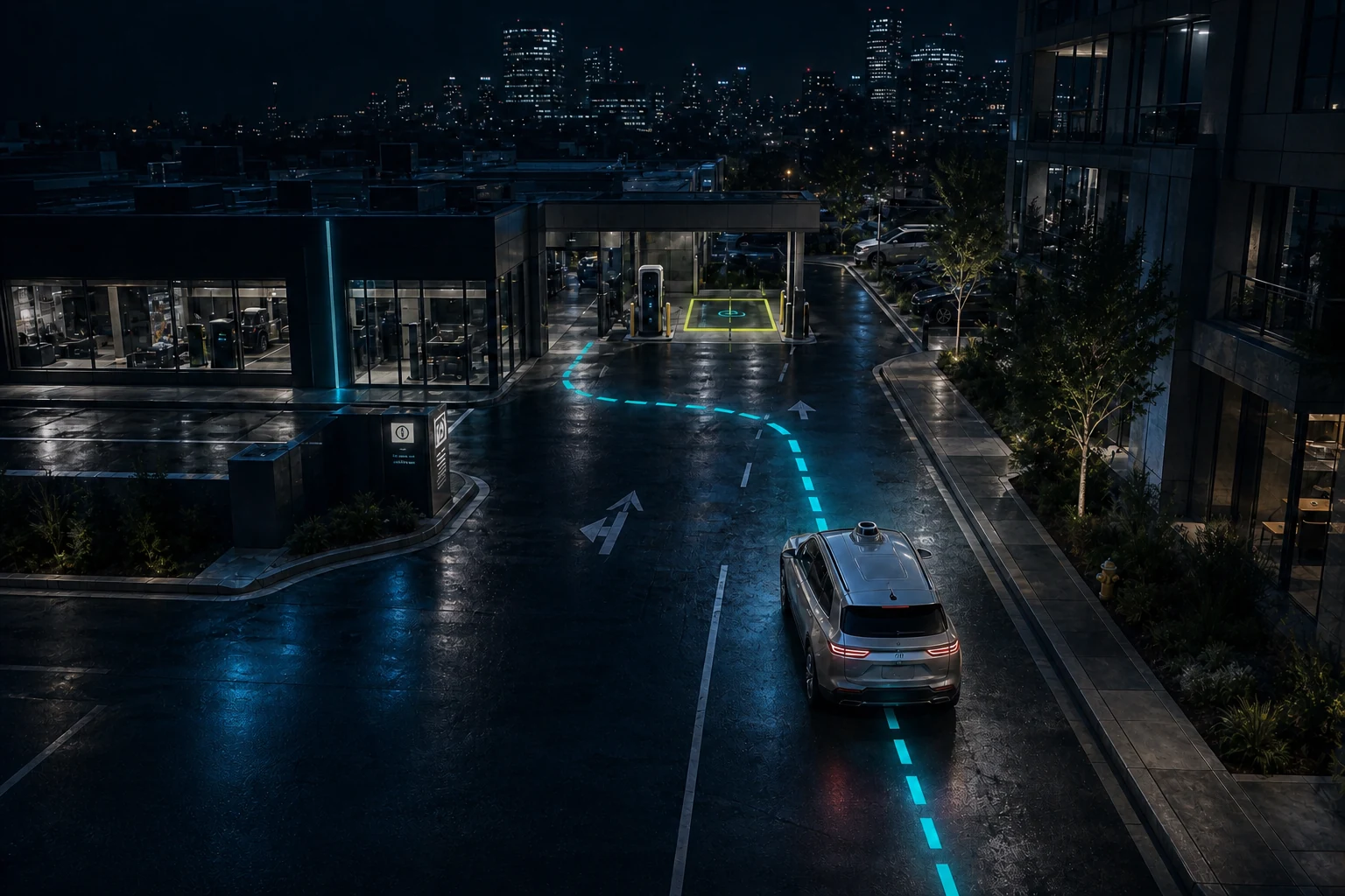Autonomous fleet demand near an airport service hub in the morning